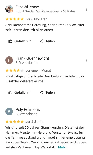 Positive Google Bewertungen für mehr Kunden